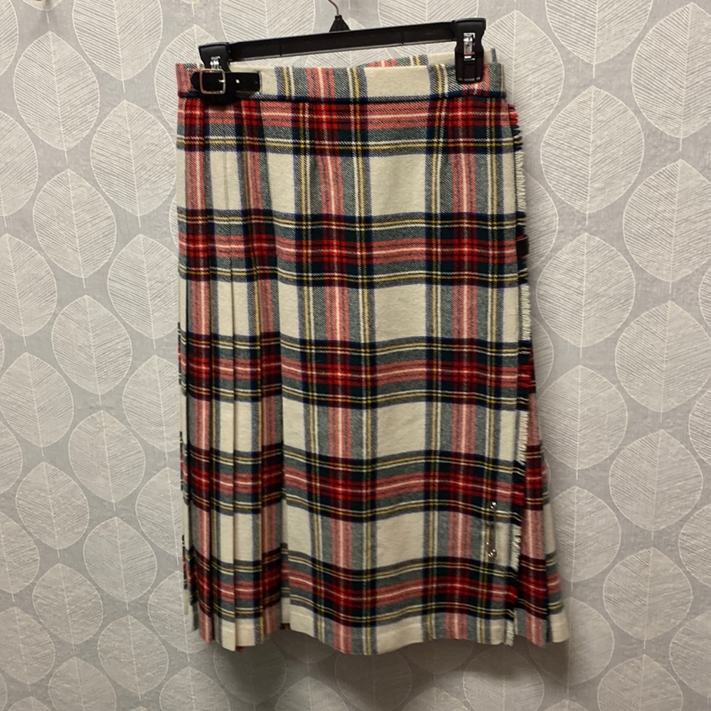 Wool pleated skirt. Tartan